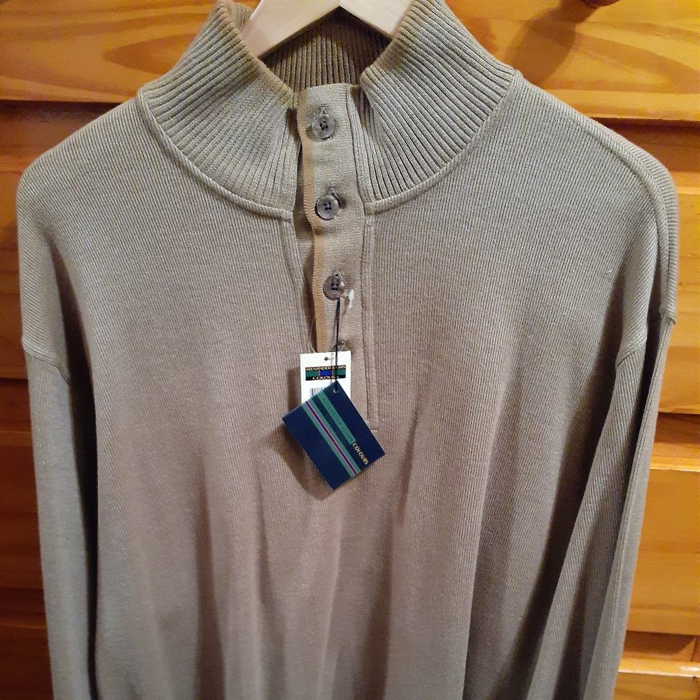 New Men button front sweater